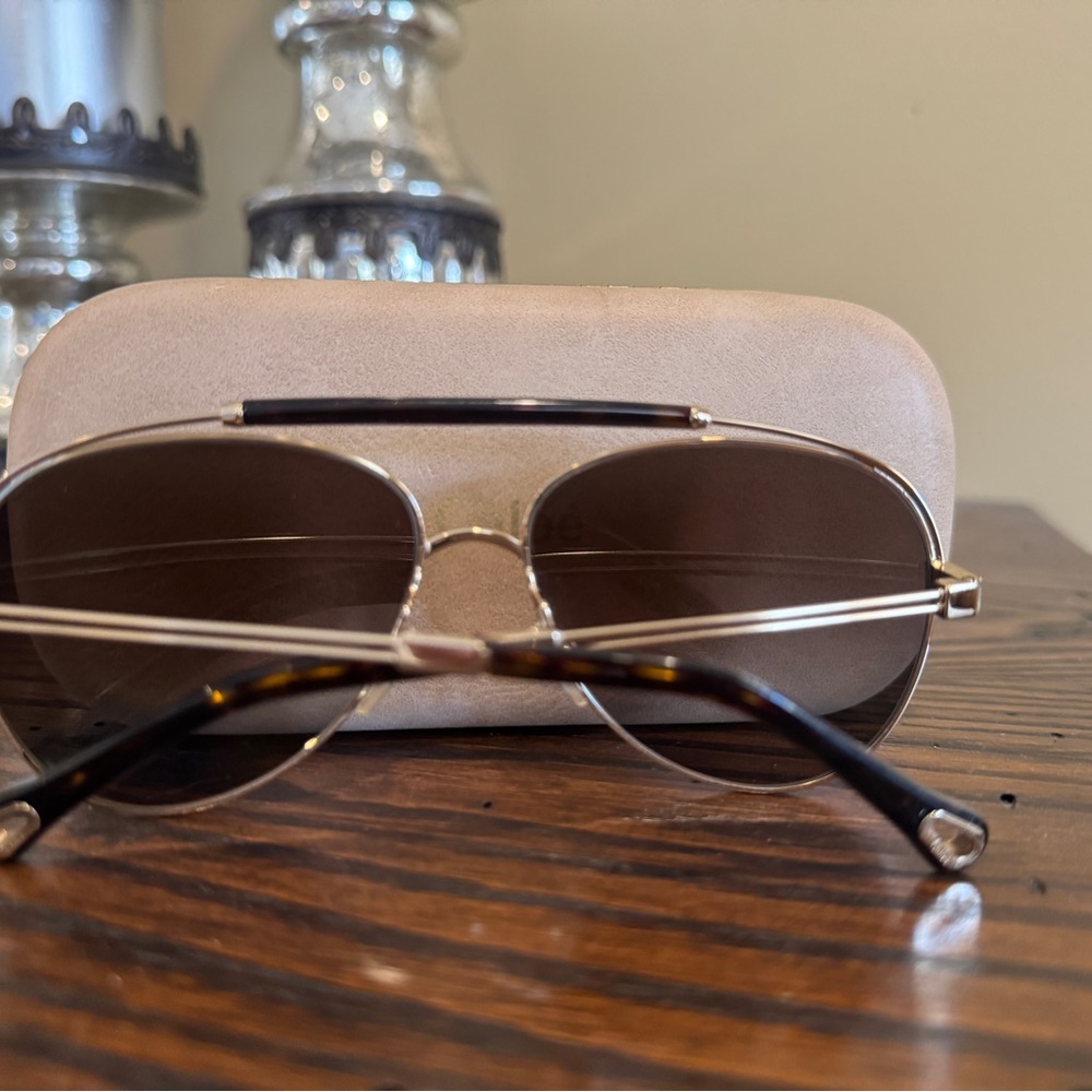 Chloe Reese Gold/Havana Aviator Sunglasses - Picture 5 of 7